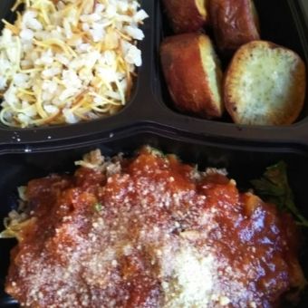 Marmitinha arroz Árabe, Berinjela recheada, batata doce frita